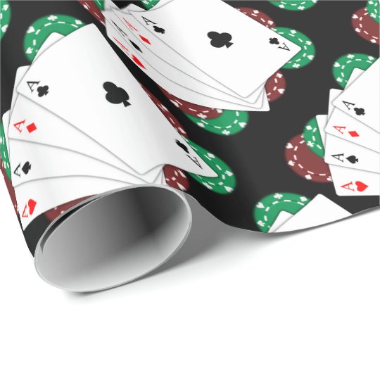 Poker Ace Playing Cards Wrapping Paper