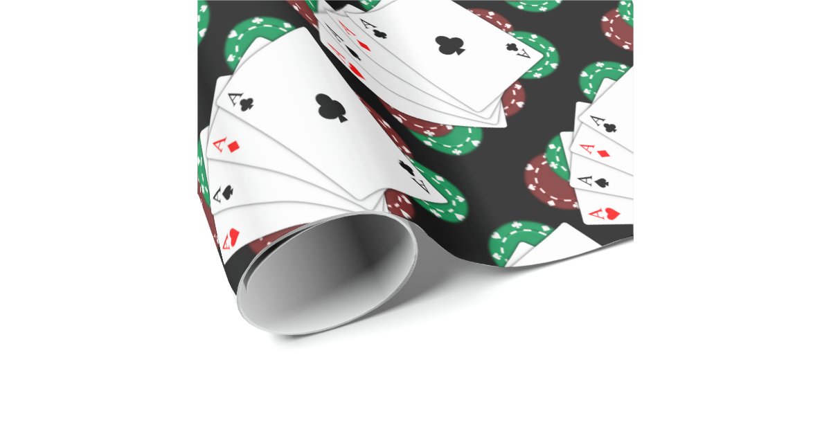 Poker Ace Playing Cards Wrapping Paper Zazzle