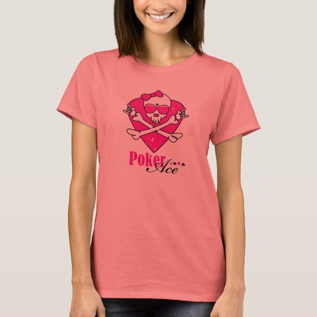 Poker Ace Skull Lady T-Shirt (Front)