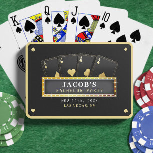 Poker Aces Black & Gold Bachelor Party Poker Cards