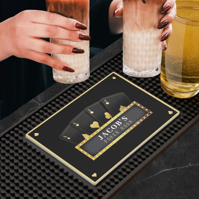 Poker Aces Black & Gold Bar Mat (Creator Uploaded)