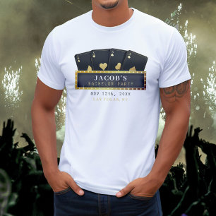 Poker Aces Gold & Black Bachelorette Party T-Shirt