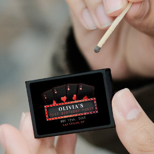 Poker Aces Red & Black 21st Birthday Party Matchboxes