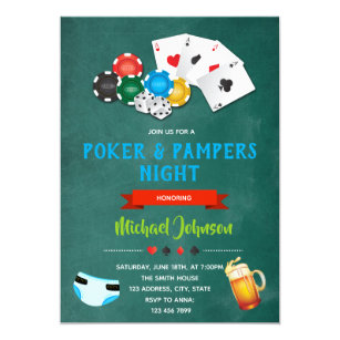 Poker Diaper Party Invitation