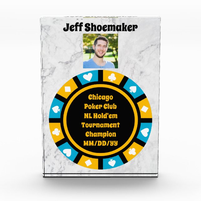 Poker Award - Customizable Acrylic - Photo & Text (Front)