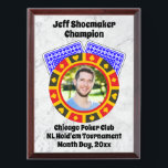 Poker Award - Customizable Plaque - Photo & Text<br><div class="desc">See personalization tips below. This award plaque is a perfect way to recognize a poker tournament champion! Use the "Personalize" button to edit the photo and text. Use the "Edit Design" button and the "Layers" tool for more customization options. Choose your plaque size below the "Personalize" button. Enjoy!</div>