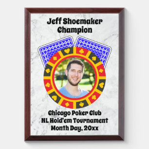 Poker Award - Customizable Plaque - Photo & Text