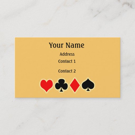 Customizable Poker Business Card