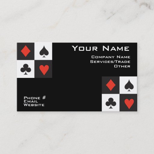 Customizable Poker Business card
