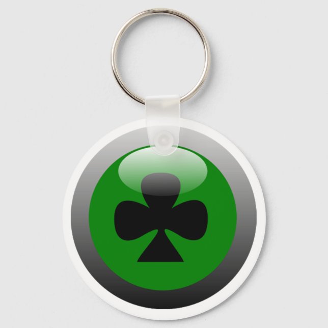 Poker Button - Club Keychain (Front)