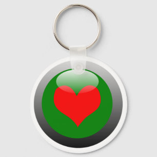 Poker Button - Heart Keychain
