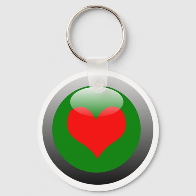 Poker Button - Heart Keychain (Front)