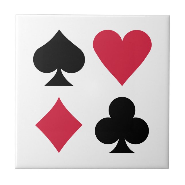 Poker card deck colors ceramic tile (Front)