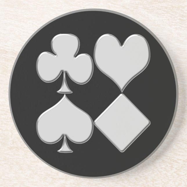 Poker Card Deck Suits Poker Coasters (Front)