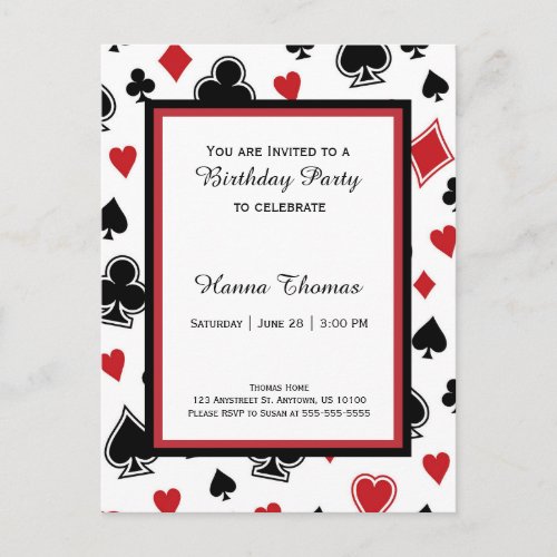 Poker Card Game Casino Theme Birthday