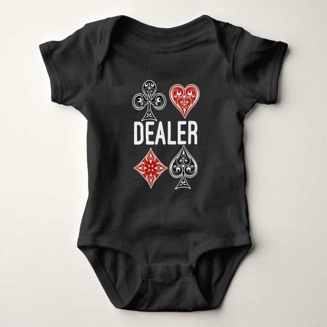 Poker Card Game Dealer Casino Lover Baby Bodysuit (Front)