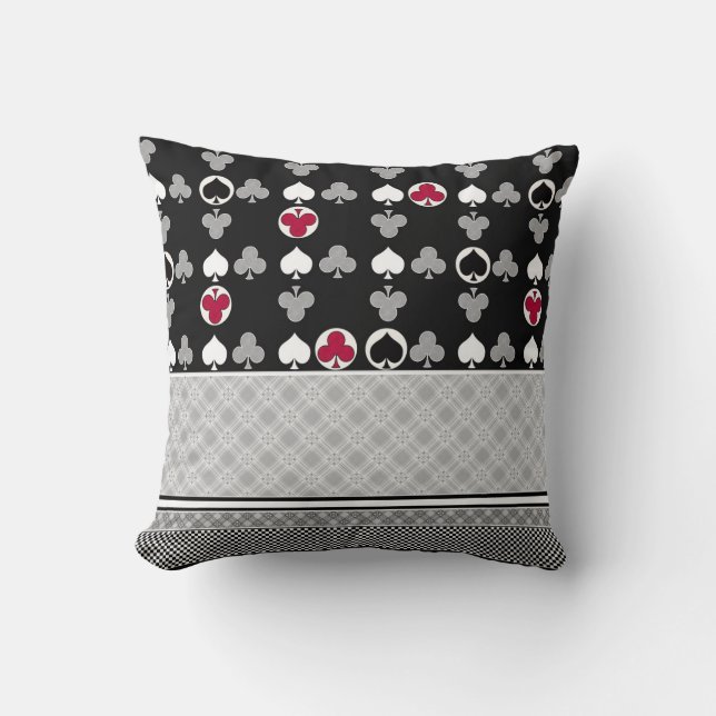 Poker Card Game Throw Pillow (Front)