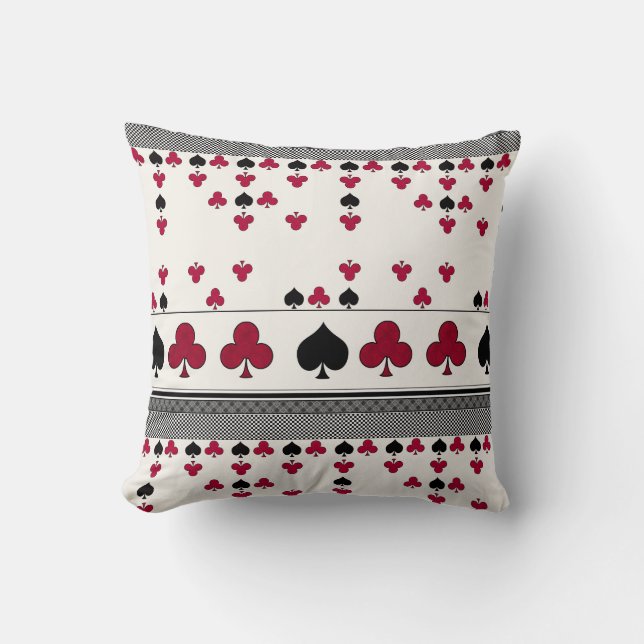 Poker Card Game Throw Pillow (Front)