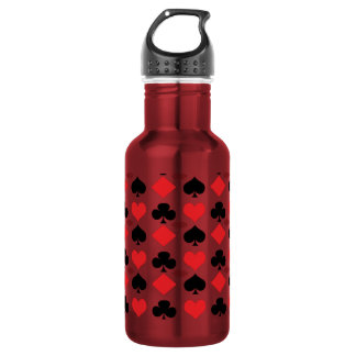 Poker Card Games Clubs Hearts Diamonds Spades Stainless Steel Water Bottle