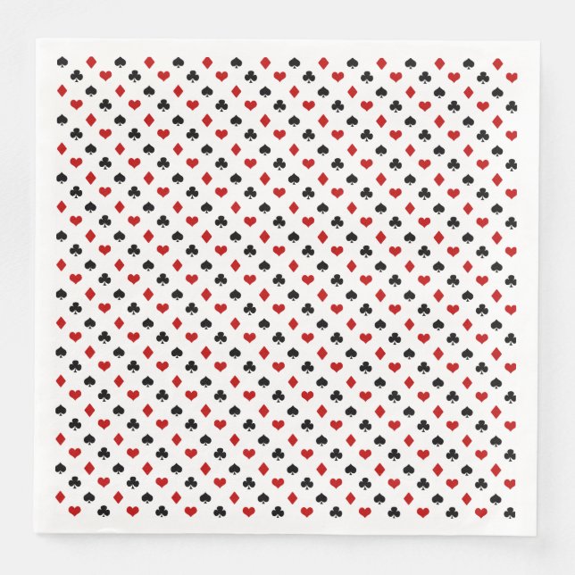 Poker Card Pattern | Clubs Diamonds Hearts Spades Paper Dinner Napkins (Front)