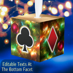 Poker Card Poker Player Poker Game Custom Text Ace Cube Ornament