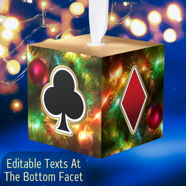 Poker Card Poker Player Poker Game Custom Text Ace Cube Ornament (Creator Uploaded)