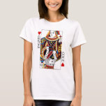 Poker Card Queen & King of Hearts Wedding Gift T-Shirt<br><div class="desc">Queen and King of Hearts poker card illustrated on custom T-shirts. The BEAUTIFUL & UNIQUE shirt will make a very special gift for wedding, engagement, couples shower or anniversary! Customize the sample text with your own wording, and feel free to edit the sizes, colors & typefaces of the text as...</div>