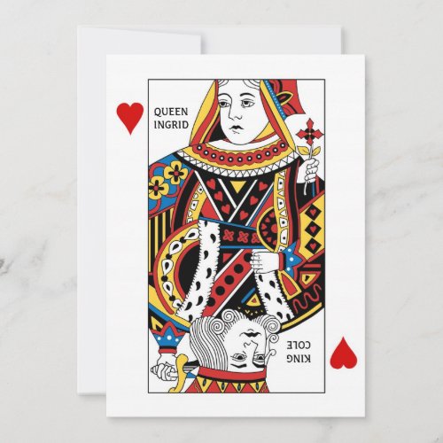 Poker Card Queen + King of Hearts Wedding Invites