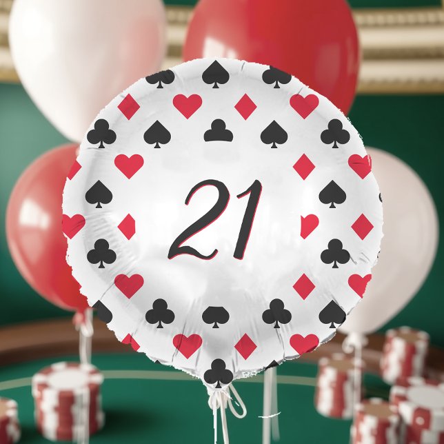 Poker Card Suit Pattern 21st Birthday Balloon (Creator Uploaded)