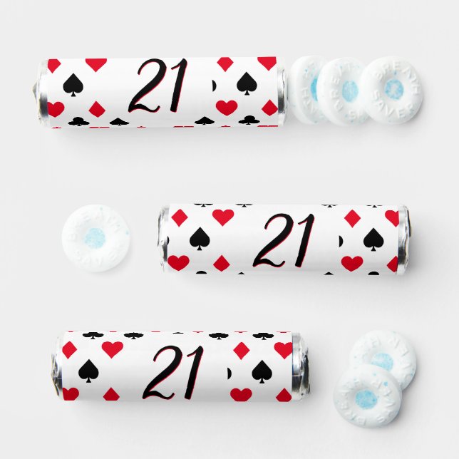 Poker Card Suit Pattern 21st Birthday Breath Savers® Mints (Assorted)