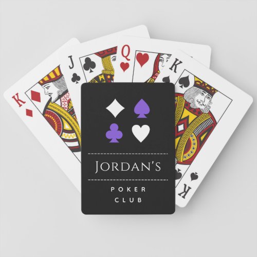 Poker Card Suit Symbols Black White Purple  Name