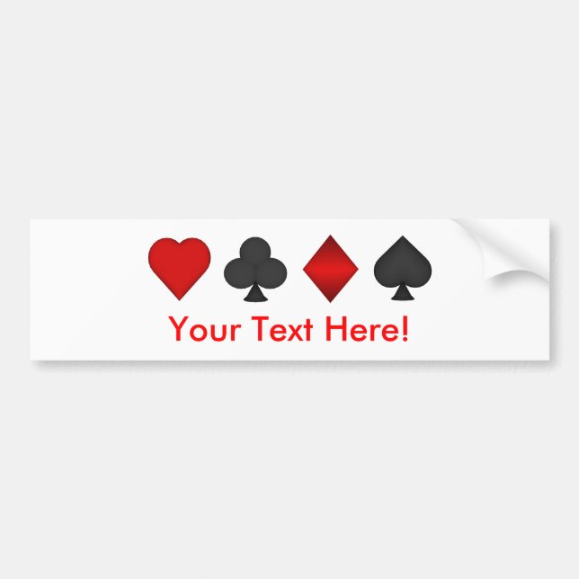 Poker: Card Suits: Bumper Sticker: Black Jack Sticker (Front)