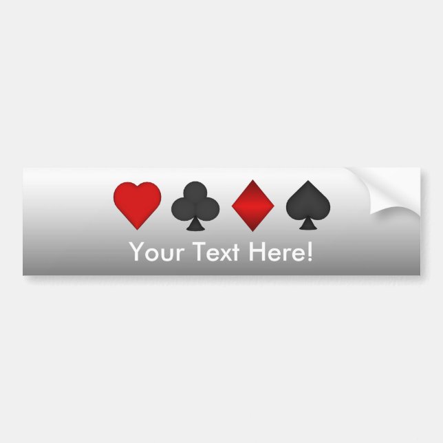 Poker: Card Suits: Bumper Sticker: Black Jack Sticker (Front)