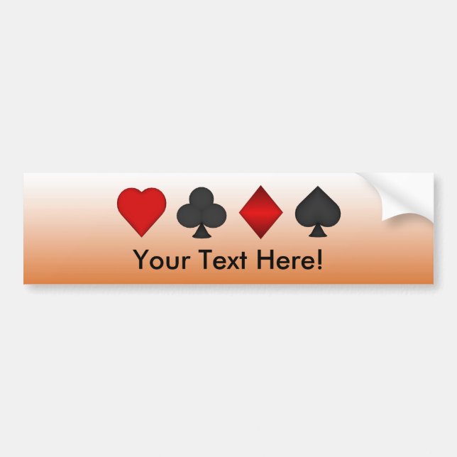 Poker: Card Suits: Bumper Sticker: Black Jack Sticker (Front)