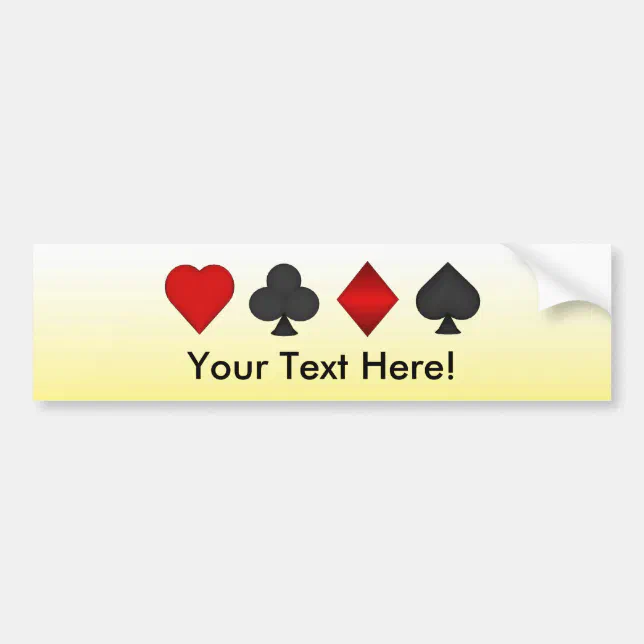 Poker: Card Suits: Bumper Sticker: Black Jack Sticker | Zazzle