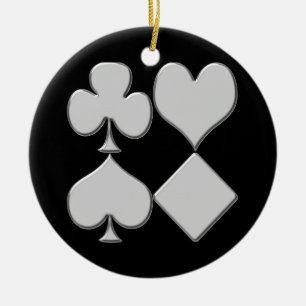 Poker Card Suits Christmas Ornament