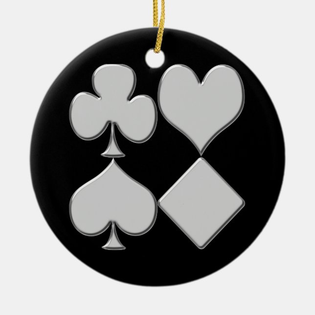 Poker Card Suits Christmas Ornament (Front)