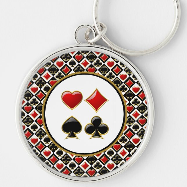 Poker Card Suits  Keychain (Front)