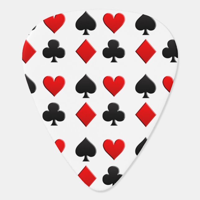 Poker Card Suits Pattern Guitar Pick (Back)