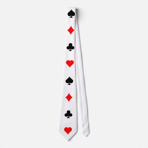 Poker Card Suits Pattern Necktie  Tie