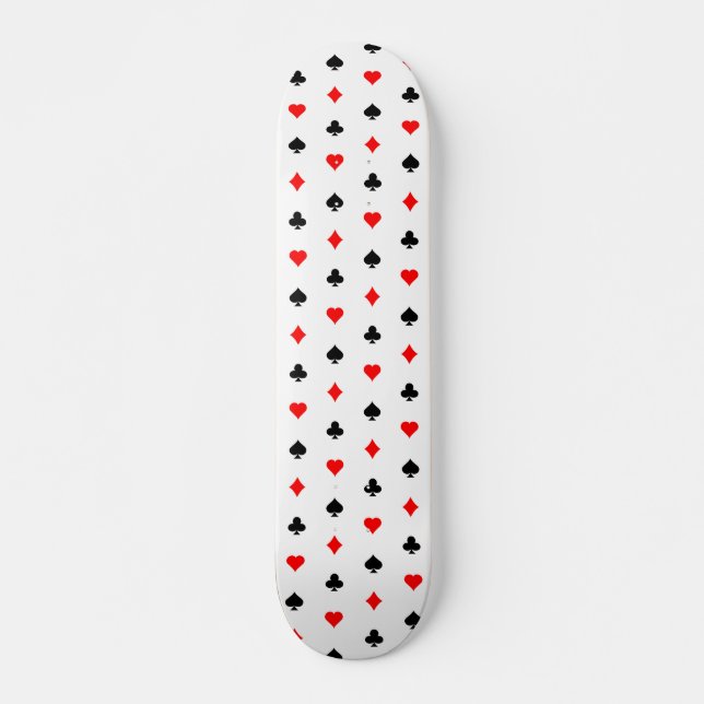 Poker Card Suits Pattern: Skateboard Deck (Front)