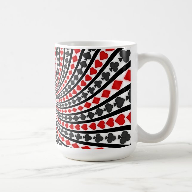 Poker Card Suits Spiral: Coffee Mug: Black Jack Mug (Right)
