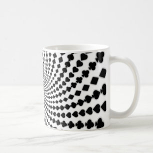 Poker Card Suits Spiral: Coffee Mug: Black Jack Mug