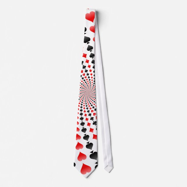 Poker Card Suits Spiral: Necktie / Tie (Front)