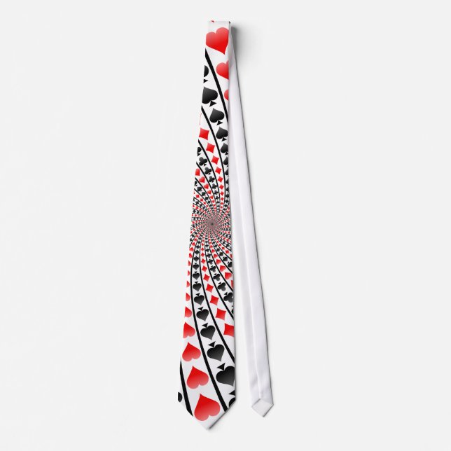 Poker Card Suits Spiral: Necktie / Tie (Front)