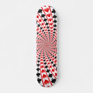 Poker Card Suits Spiral: Skateboard Deck