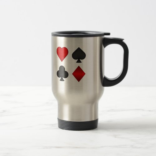 Poker Card Suits Travel Mug Black Jack Travel Mug