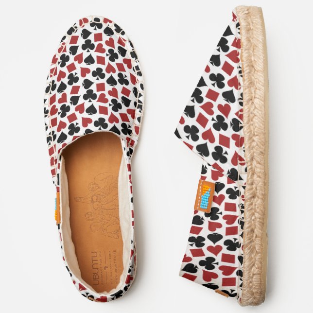 Poker Card Suits Vegas Casino Gambler Pattern Espadrilles (Side)