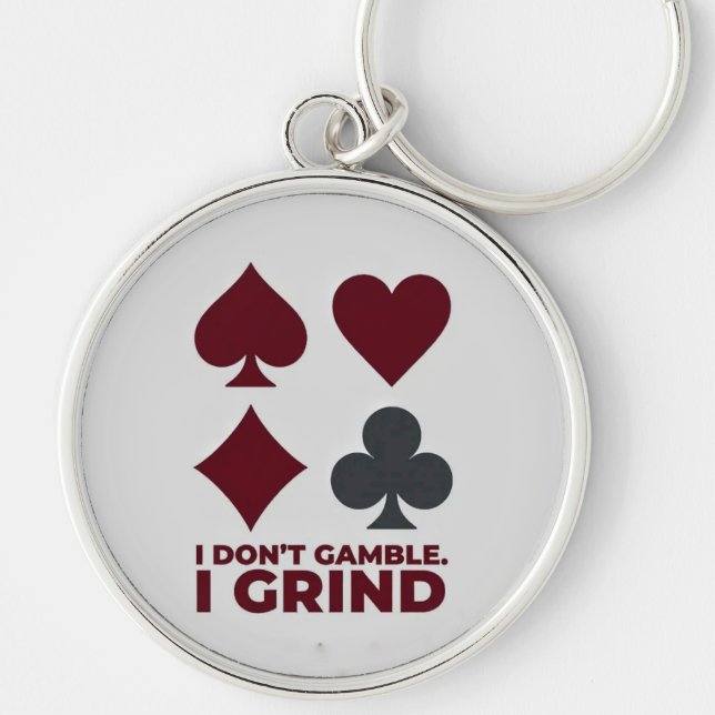 "Poker Card Symbols Keychain – Stylish Spades, Hea (Front)