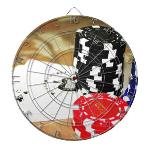 Poker Cards Aces Chips Gambling Casino Win Game Dartboard With Darts